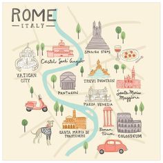 World Traveler - Rome Italy Wall Art-Wall Art-Jack and Jill Boutique Oopsy Daisy, Italy Wall Art, Educational Wall Art, Fabric Wall Decals, Artist Biography, Trevi Fountain, Rome Travel, Print Decals, Rome Italy