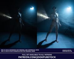 two photos of a woman standing in the dark with light coming from her head and arms