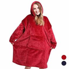 Winter Warm Hoodie Blanket Pocket Big Soft Robe Bathrobe Sweatshirt Pullover Big Blanket, Soft Robes, Outdoor Coats, Sweatshirt Blanket, Oversized Blanket, Hooded Robe, Hoodie Blanket, Pocket Hoodie, Wearable Blanket