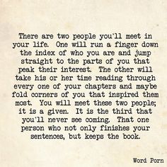 an old paper with the words there are two people you'll meet in your life