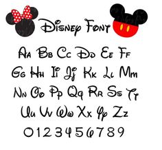 the font and numbers for mickey mouse