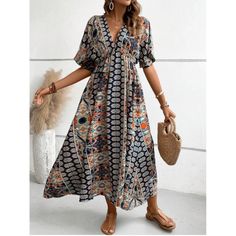 Material: 100% Polyester S=4 M=6 L=8/10 Xl=12 Shop Our Full Collection Of: Vacation Outfit - Preppy - Y2k - Cottagecore - Gypsy - Boho - Tiktok - Classic - Classy - Trendy - Work Office - Business Casual - Contemporary - Minimalist - Business Professional - Workplace Wear - Fall - Winter - Spring - Summer - 90s - Date Night - Wedding Guest - Bridesmaid - Bachelorette - Baby Shower - Casual - Dressy - Hippie - Beach - Birthday Gift - Resort - 00s - Cruise - Travel - Light Academia - Vintage - Bad Bridesmaid Bachelorette, Outfit Preppy, Summer 90s, Short Sleeve Maxi Dress, Casual Dressy, Beach Birthday, Night Wedding, Boho Dresses, Short Sleeve Maxi Dresses