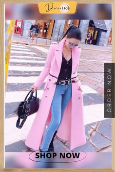 Mid-length Pink Coat Pink Coat, Mid Length, In Style, Faux Fur, Pink