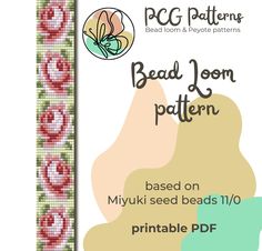 the bead loom pattern has been designed to look like a flower with pink flowers on