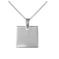 Sterling silver children and teenage necklace features a highly polished tag pendant in round, heart, oval or square shape, which can be personalized by our laser engraving service. Three optional lengths of trace chains are adjustable sizes 12, 13 and 14 inches; 14, 15 and 16 inches; 16, 17 and 18 inches. Gift choice of any occasion for both boys and girls. Age (Yrs): 0-16 (Age recommendation is approximate) Metal: 925 Sterling Silver Chain Type: Trace Chain Clasp: Lobster Claw Size: 12,13,14,1