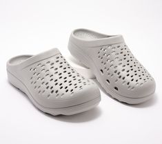 Slide them on and go! These perforated recovery clogs are supremely comfortable with arch support and metatarsal support. From RevitalignTM. Arch Support, Clogs, Fashion Shoes, Arch, Loafers, Shoe Bag, Quick Saves