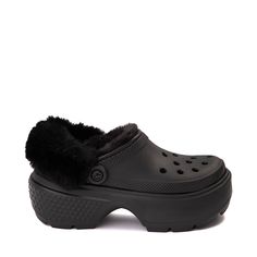 Crocs Stomp Lined Platform Clog - Black Mountain Wear, New Crocs, Black Crocs, Platform Clogs, Vegan Brands, Famous Fashion, Unisex Shoes, Shoe Size Chart, Lug Sole