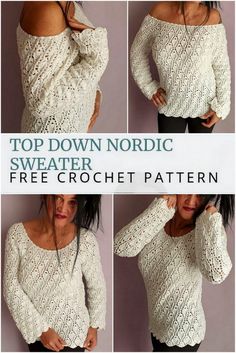 the top down nordic sweater is free crochet pattern