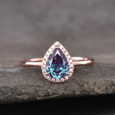 Vintage Alexandrite Engagement Ring Pear Shaped | BBBGEM Bada Bing, Antique Rings Vintage, Sapphire Engagement Ring Set, Tim Tam, June Birthstone Ring, Casual Rings, Pear Shaped Engagement Rings, Handmade Engagement Rings, Alexandrite Engagement Ring