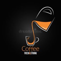 coffee logo design on black background