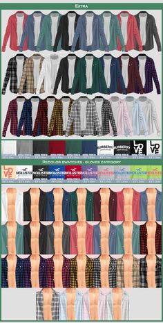 an image of clothes hanging on the wall in different colors and sizes, with text overlay