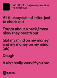 a pink background with black text that says, all the boys stand in line just to check