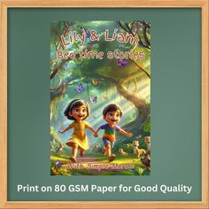 an image of two children walking in the woods with text that reads, lily and luann bedtime stories with simple music