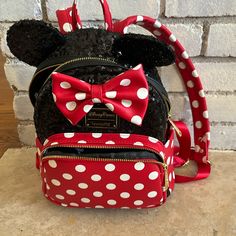 Used 1x Perfect Condition. Black Minnie Mouse Travel Bag, Black Minnie Mouse Backpack For Everyday Use, Black Minnie Mouse Bag For Everyday Use, Minnie Mouse Standard Backpack For Travel, Minnie Mouse Backpack For Travel, Minnie Mouse Standard Backpack For Everyday Use, Red Minnie Mouse Travel Bag, Loungefly Bag, Black Red