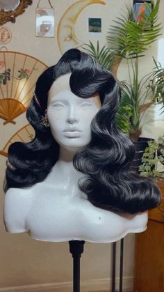 High Fashion Hair, Drag Wigs, Hollywood Hair, Wig Styling, Hair Reference, Aesthetic Hair, Vintage Hairstyles, Hair Designs, Prom Hair