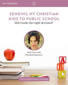 an apple sitting on top of a pile of books next to a stack of blocks