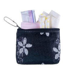 PRICES MAY VARY. THIS PERIOD SURVIVAL KIT INCLUDES: 1 Sequin Travel Bag, 2 Organic Tampons , 1 Organic Panty Liner, 2 Feminine Disposal Pouches, 1 Feminine Wipe ECO-FRIENDLY AND SUSTAINABLE: Our period kit is good for you, and good for the earth. We’ve sourced the healthiest products around, helping to reduce the waste and negative side effects of traditional products. DISCRETE AND EASY TO TRANSPORT: Our kit ensures that you’re never caught without the products you need when Aunt Flow shows up o Period Survival Kit, Period Starter Kit, Period Supplies, First Period Kits, Organic Tampons, Feminine Wipes, Mighty Girl, Period Kit, Period Pads