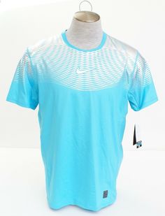 Men's Nike Pro HyperCool Dri Fit Blue & Metallic Silver Fitted Training Shirt Gender:       Men Brand:         Nike Nike Pro Style #:       744281 Name:         Nike Pro HyperCool Training Shirt Style:          Short Sleeve Training Shirt Color:          Blue & Metallic Silver Fit:               Fitted Nike Dri Casual Blue Breathable T-shirt, Casual Breathable Blue Tops, Casual Blue Breathable Tops, Blue Breathable Short Sleeve T-shirt, Blue Breathable Crew Neck Tops, Sporty Blue Shirt For Sports, Blue Moisture-wicking Summer Shirt, Casual Breathable Blue T-shirt, Blue Fitted Sports Shirt