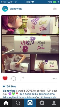 three pictures of handprinted mailboxes with children's hands