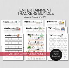 the entertainment trackers bundle includes movies, books and tv for kids to use on their own