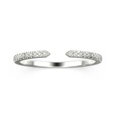 a white gold ring with diamonds on it