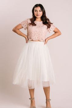 Eloise Tulle Midi Skirt Tulle Midi Skirt Outfit, Cute Bridesmaid Dresses, Ivory Skirt, Morning Lavender, Tulle Skirts, Tulle Midi Skirt, Her Closet, Christmas Party Outfits, Black Long Sleeve Shirt