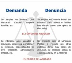 an image of a legal document with the words denuncia in spanish and english