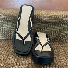 Urban Outfitters Platform Sandals. Black. New Without Tags. Size 9. Fantastic. Black Platform Flip Flops, Platform Thong Sandals, Platform Sandals Black, Urban Outfitters Shoes, Platform Flip Flops, Black Platform, Tall Girl, Sandals Black, Urban Outfitters Women