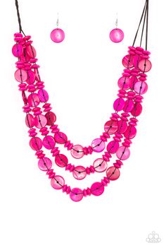 Barbados Bopper - Pink - Barbara Towles Masterson's Store Barbados, Wooden Beads, Matching Earrings, Beads, Pink