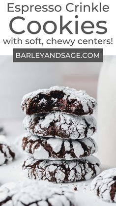 chocolate espresso crinkle cookies with soft, chewy centers