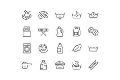 the outline icons for laundry products