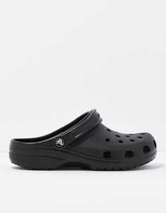 EVA/Water-friendly & buoyant/Ventilation ports add breathability/Pivoting heel straps/Iconic Crocs Comfort™: Lightweight. Flexible. 360-degree comfort./Not Eligible For Promotions | Only Ships Within The USA Sports Clogs With Cushioned Footbed, Crocs Men, Strap Heels, 360 Degree, Women's Jeans, Clogs, American Eagle Outfitters, Casual Shoes, American Eagle