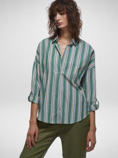 Stripe Shirt, Premium Brands, Green Stripes, Real Women, Color Combos, Every Woman, Fashion Boutique, The Shirt