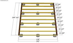 an image of a wooden ladder with measurements