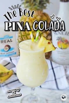 the best pina cola recipe is made with pineapples, rum and coconut juice