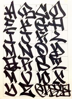 some type of graffiti written in black ink on a white paper with numbers and letters