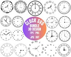 Cricut Clock, Face Clipart, Face Silhouette, Svg Bundles, Svg For Cricut, Clock Face, Creative Community, Dxf Files, Svg Files