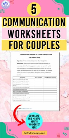 Couples Communication Exercises, Communication Worksheets, Communication Exercises, Couples Counseling Worksheets, Couples Therapy Exercises, Marriage Counseling Worksheets, Couples Therapy Worksheets, Counselling Tools, Relationship Worksheets