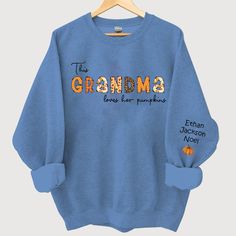 Customized Mimi, Grandma Pumpkins Autumn Sweatshirt, Fall Sweatshirt Suitable for many occasions such as Christmas, Father's Day, Mother's Day, birthday This classic crew-neck sweatshirt is an essential basic item for anyone’s wardrobe. The ribbed cuffs on the sleeves and waist are reinforced, and the high-quality cotton ensure that anyone will enjoy this cuddly and cool sweatshirt for many moons to come. Preshrunk fleece knit Double-needle stitching at shoulder, armhole, neck, waistband and cuf Grandma Doodle, Mimi Grandma, Initial Sweatshirt, Name Sweatshirt, Doodle Alphabet, Plain Hoodies, Hoodie Logo, Sweatshirt Halloween, Custom Sweatshirts