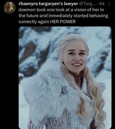 the game of thrones character is shown in an instagramture with her name