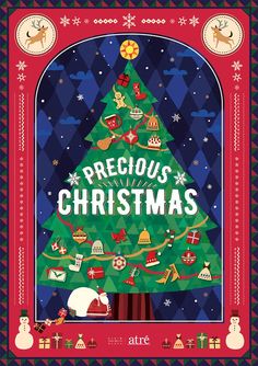 a christmas tree with the words precious christmas written on it