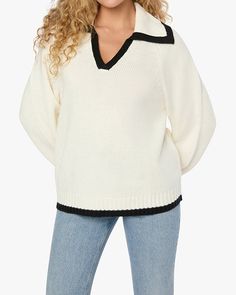 This ribbed sweater is designed for an oversized fit, enhanced by loosely draped long sleeves, and a collared v-neckline.Oversized fitWide rib sweater stitchV-necklineRelaxed long sleeves100% AcrylicHand wash with cool water. Do not bleach. Do not tumble dry. Hang to dry. Do not iron. This ribbed sweater is designed for an oversized fit, enhanced by loosely draped long sleeves, and a collared v-neckline. Oversized fit Wide rib sweater stitch V-neckline Relaxed long sleeves 100% Acrylic Hand wash Rib Sweater, Layered Long Sleeve, Knit Outerwear, Loungewear Sets, Jumpsuit Shorts Rompers, Ski Pants, Summer Hats, Ribbed Sweater, Denim Pant