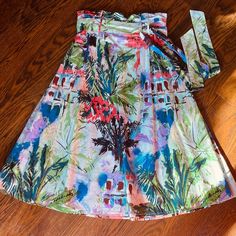 Her Destiny Floral Skirt W/ Pockets New W/O Tags (Never Worn) The Print Is So Pretty 100% Cotton Elastic On Back Of Waistband. 2 Side Pockets Self Belt / Double Belt Loops Made In India Size; Petite Medium Summer Midi Skirt With Tie Waist, Spring Vacation Skirt With Tie Waist, Spring Vacation Wrap Skirt With Tie Waist, Spring Day Out Wrap Skirt With Tie Waist, Spring Green Skirt With Tie Waist, Spring Wrap Skirt With Tie Waist For Day Out, Multicolor Tie Waist Bottoms For Spring, Multicolor Bottoms With Tie Waist For Spring, Spring Multicolor Bottoms With Tie Waist