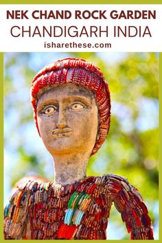 an image of a statue with the caption'nek chand rock garden, chandigarrh india '