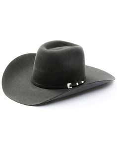 Made in the USA. 6X beaver fur felt construction. Cattleman crease. 4 3/16" crown. 4 1/4" brim. Satin crown lining. Western Style Fedora With Flat Crown, Rigid Felt Hat With Short Brim For Western-themed Events, Rigid Curved Brim Top Hat For Country Events, Rigid Flat Crown Hat For Rodeo, Flat Crown Top Hat For Kentucky Derby, Kentucky Derby Top Hat With Flat Crown For Ranch, Kentucky Derby Top Hat For Ranch With Flat Crown, Elegant Fur Felt Hat Band For Rodeo, Classic Top Hat With Flat Crown For Western-themed Events