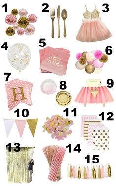 Pink And Gold Party, Pin Pictures, 4de Verjaardag, Pink And Gold Birthday, Pink And Gold Birthday Party, Birthday 1st, Pink Birthday Party