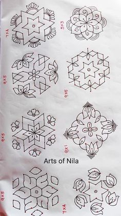 the instructions for how to draw an ornament in different shapes and sizes on paper