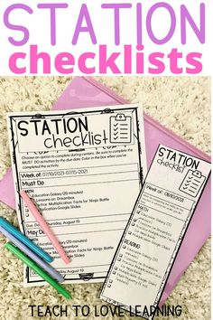 station-checklists Student Checklist For Completing Work, Student Supply Station, Turn In Station Classroom, Hydration Station Classroom, Student Turn In Station, Student Center In Classroom, Student Station In Classroom, Class Stations, Zen Classroom