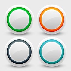 four round buttons with different colors