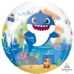 Buy Balloons Baby Shark Orbz Foil Balloon sold at Party Expert Baby Shark Ballon, Shark Balloon, Shark Themed Party, Balloon Prices, Shark Themed Birthday Party, Sharks For Kids, Party Expert, Round Balloons, Balloon Weights